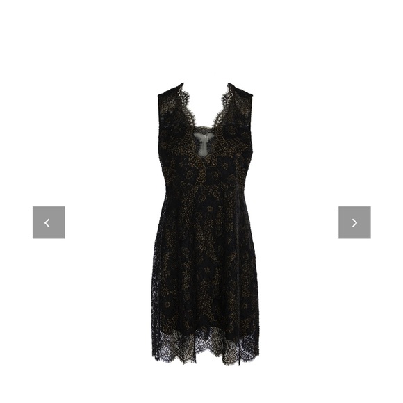 Elie Tahiri Black and Gold Lace Cocktail Dress. Size 0. - Picture 1 of 7